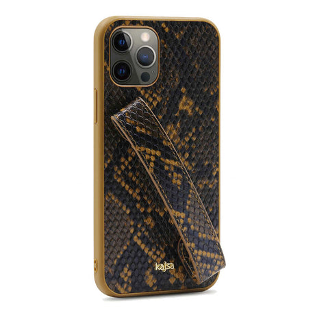 Apple iPhone 12 Pro Kılıf Kajsa Glamorous Serisi Snake Handstrap Kapak