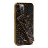 Apple iPhone 12 Pro Kılıf Kajsa Glamorous Serisi Snake Handstrap Kapak