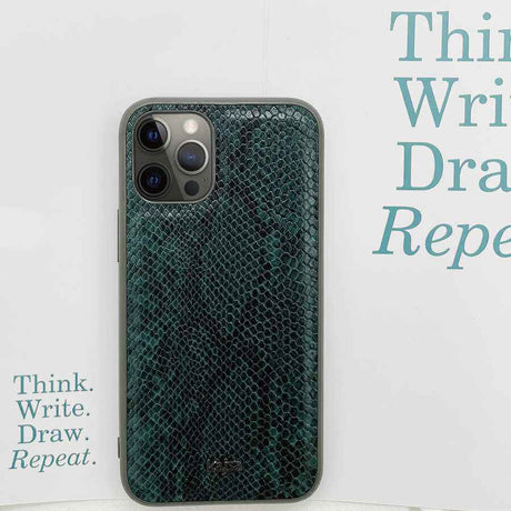 Apple iPhone 12 Pro Kılıf Kajsa Glamorous Serisi Snake Pattern Kapak