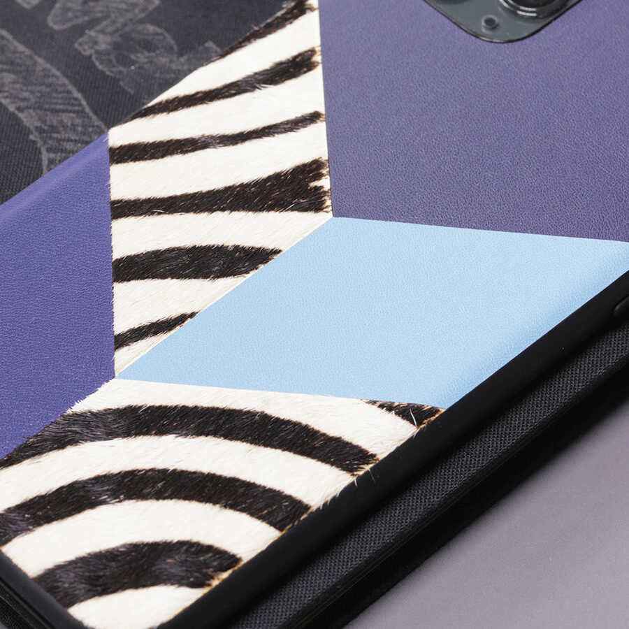 Apple iPhone 12 Pro Kılıf Kajsa Glamorous Serisi Zebra Combo Kapak