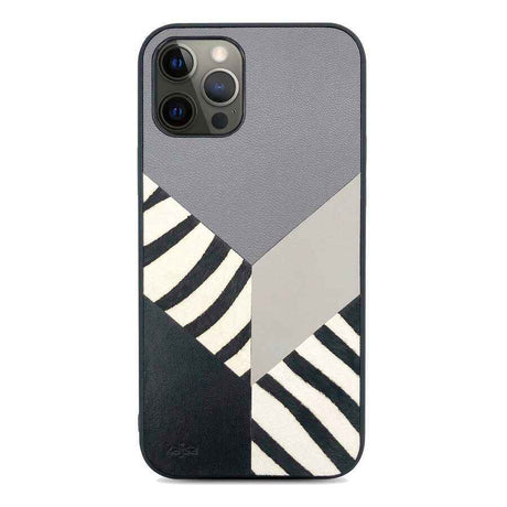 Apple iPhone 12 Pro Kılıf Kajsa Glamorous Serisi Zebra Combo Kapak