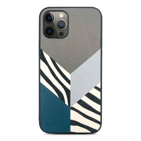 Apple iPhone 12 Pro Kılıf Kajsa Glamorous Serisi Zebra Combo Kapak