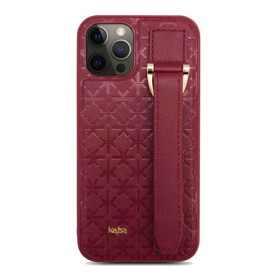 Apple iPhone 12 Pro Kılıf Kajsa Neo Clasic Serisi Mono K Strap Kapak