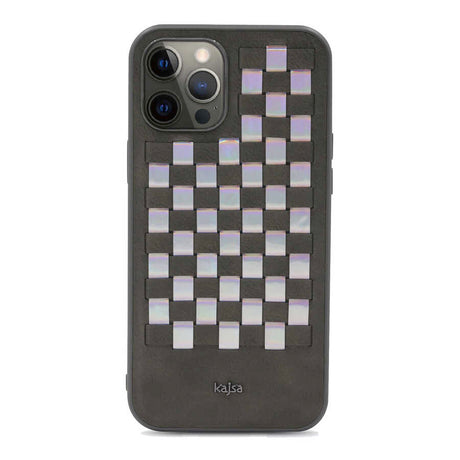 Apple iPhone 12 Pro Kılıf Kajsa Preppie Serisi Spotlight Woven Kapak