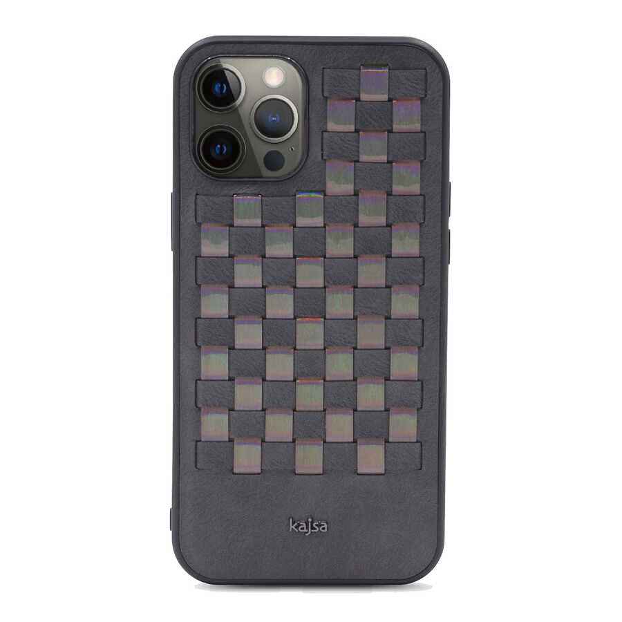 Apple iPhone 12 Pro Kılıf Kajsa Preppie Serisi Spotlight Woven Kapak
