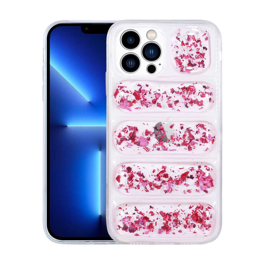 Apple iPhone 12 Pro Kılıf Kamera Korumalı Simli Airbag'li Zore Dalga Kapak
