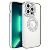 Apple iPhone 12 Pro Kılıf Kamera Korumalı Taş Süslemeli Arkası Şeffaf Zore Asya Kapak