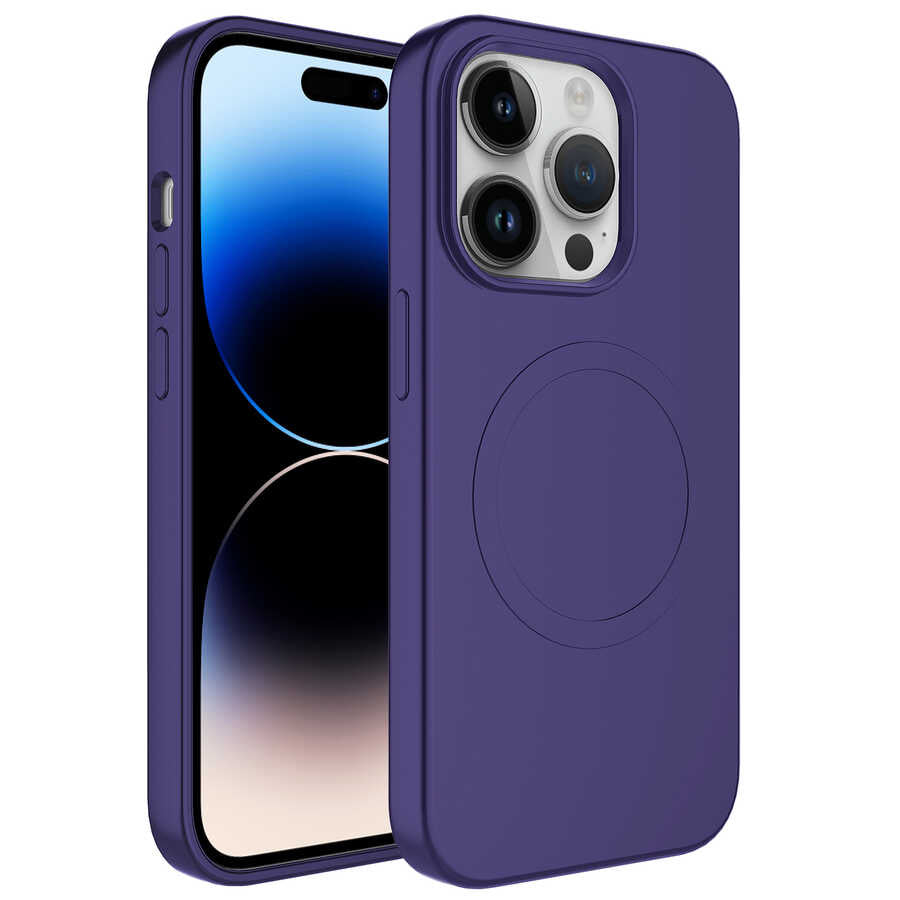 Apple iPhone 12 Pro Kılıf M-safe Wireless Şarj Özellikli Pastel Renk Silikon Zore Plas Kapak