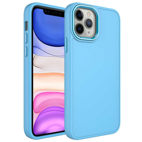 Apple iPhone 12 Pro Kılıf Metal Çerçeve ve Buton Tasarımlı Silikon Zore Luna Kapak