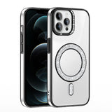 Apple iPhone 12 Pro Kılıf Pırlanta Taş Tasarımlı M-safe Şarj Özellikli Zore Karetta Silikon Kapak