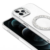 Apple iPhone 12 Pro Kılıf Pırlanta Taş Tasarımlı M-safe Şarj Özellikli Zore Karetta Silikon Kapak