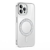 Apple iPhone 12 Pro Kılıf Pırlanta Taş Tasarımlı M-safe Şarj Özellikli Zore Karetta Silikon Kapak