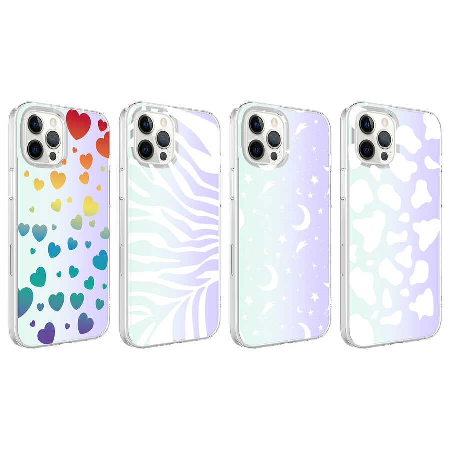 Apple iPhone 12 Pro Kılıf Zore M-Blue Desenli Kapak