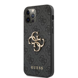 Apple iPhone 12 Pro Max Kılıf Guess Orjinal Lisanslı PU Deri Büyük Metal Logo Dizaynlı Kapak