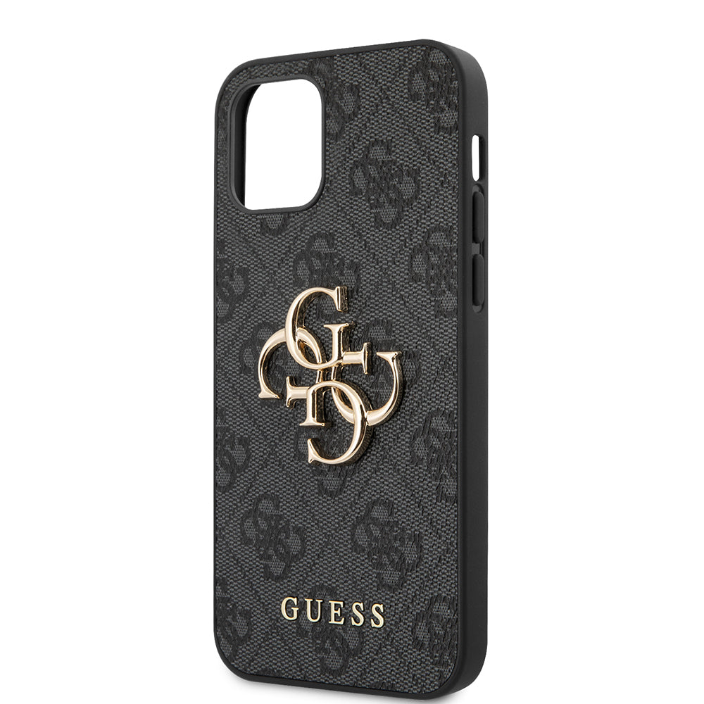 Apple iPhone 12 Pro Max Kılıf Guess Orjinal Lisanslı PU Deri Büyük Metal Logo Dizaynlı Kapak