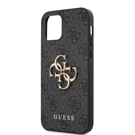 Apple iPhone 12 Pro Max Kılıf Guess Orjinal Lisanslı PU Deri Büyük Metal Logo Dizaynlı Kapak