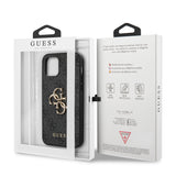 Apple iPhone 12 Pro Max Kılıf Guess Orjinal Lisanslı PU Deri Büyük Metal Logo Dizaynlı Kapak