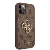Apple iPhone 12 Pro Max Kılıf Guess Orjinal Lisanslı PU Deri Büyük Metal Logo Dizaynlı Kapak