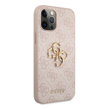 Apple iPhone 12 Pro Max Kılıf Guess Orjinal Lisanslı PU Deri Büyük Metal Logo Dizaynlı Kapak