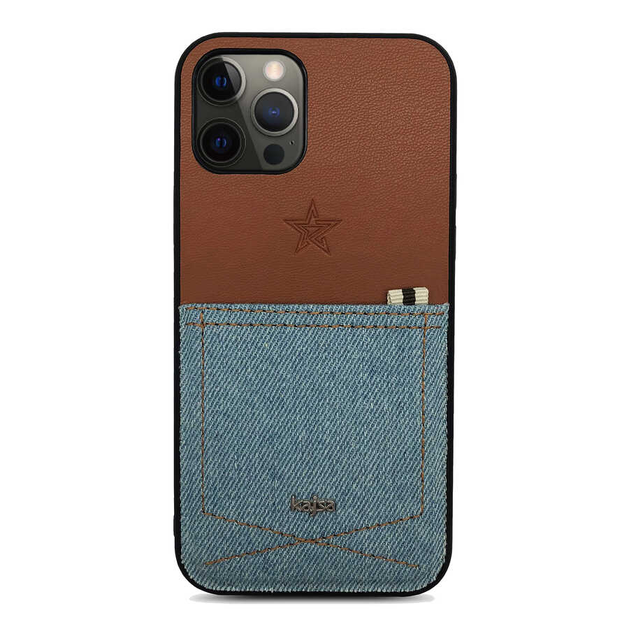 Apple iPhone 12 Pro Max Kılıf Kajsa Denim Kapak