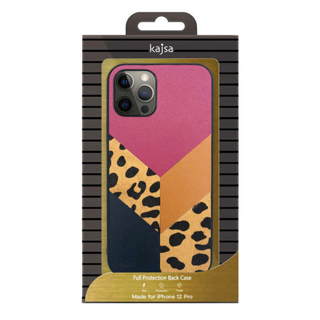 Apple iPhone 12 Pro Max Kılıf Kajsa Glamorous Serisi Leopard Combo Kapak
