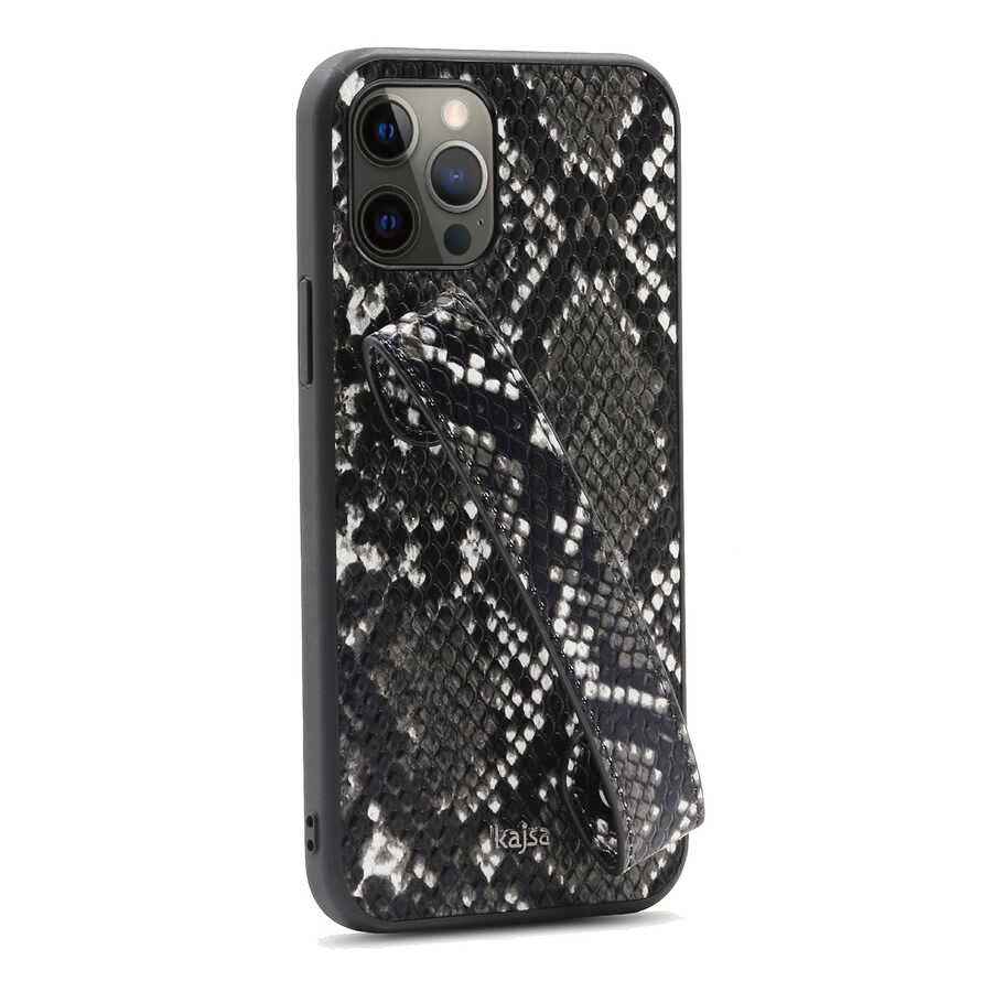 Apple iPhone 12 Pro Max Kılıf Kajsa Glamorous Serisi Snake Handstrap Kapak