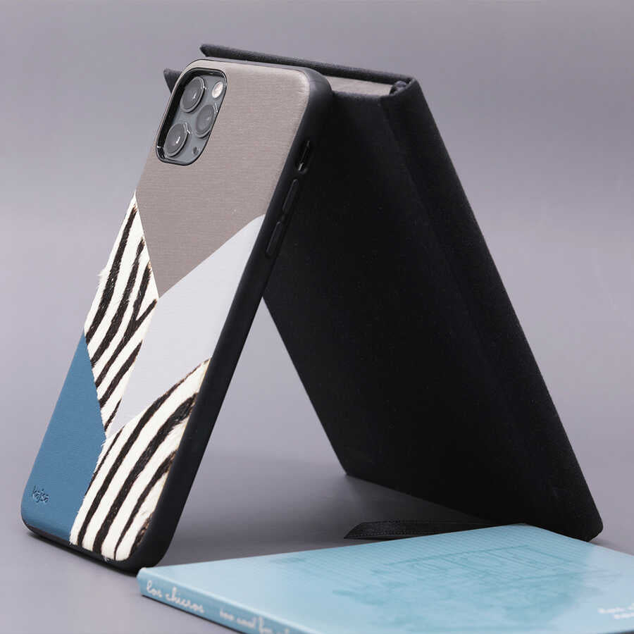 Apple iPhone 12 Pro Max Kılıf Kajsa Glamorous Serisi Zebra Combo Kapak