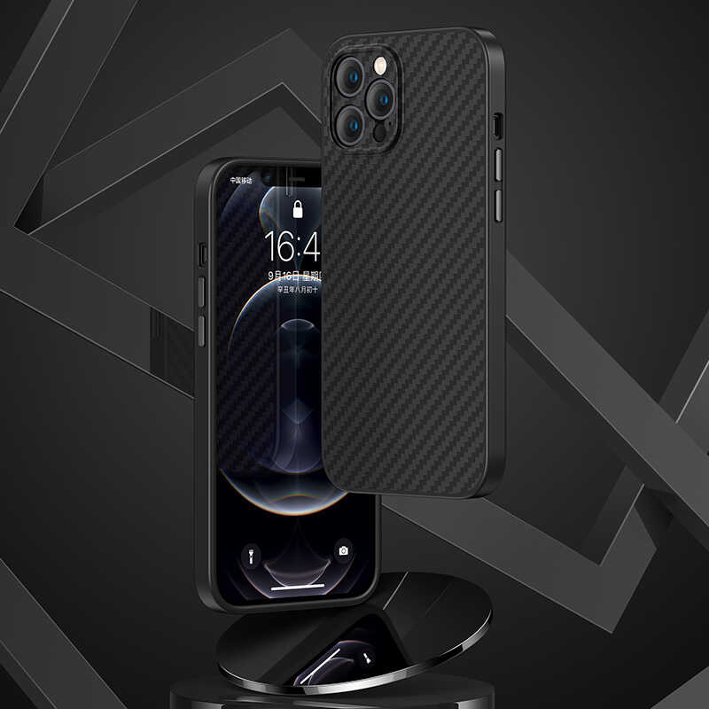 Apple iPhone 12 Pro Max Kılıf Karbon Fiber Benks Hybrid Kevlar Kapak