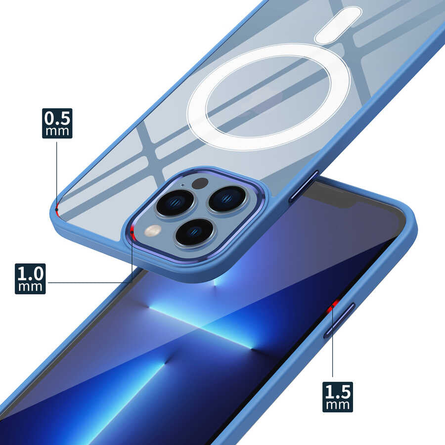 Apple iPhone 12 Pro Max Kılıf Wireless Şarj Özellikli Zore Krom M-safe Silikon Kapak