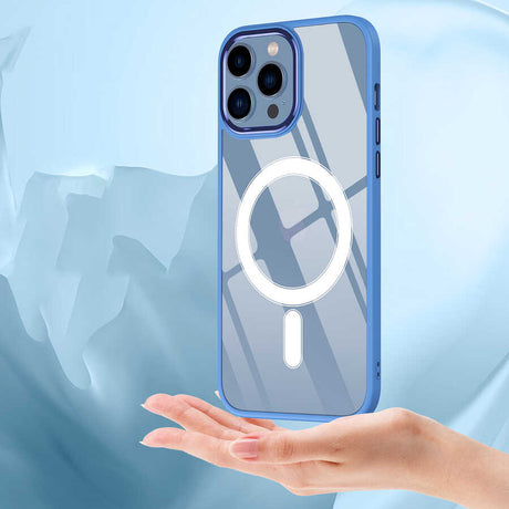 Apple iPhone 12 Pro Max Kılıf Wireless Şarj Özellikli Zore Krom M-safe Silikon Kapak