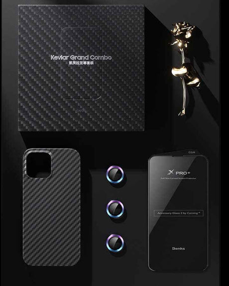 Apple iPhone 13 Kılıf Benks Aramid M-safe 3 in 1 Set