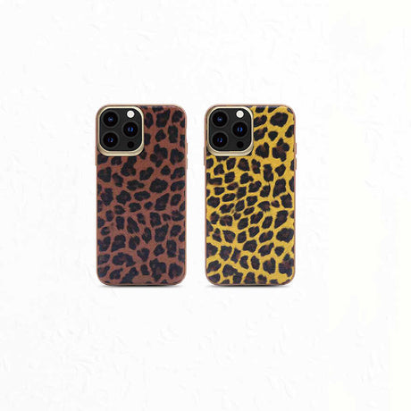 Apple iPhone 13 Kılıf Kajsa Glamorous Serisi Leopard Combo Kapak