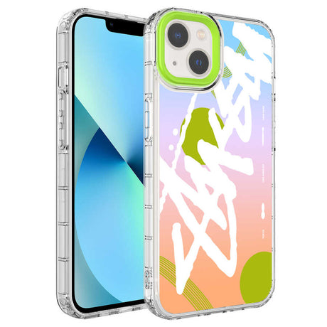 Apple iPhone 13 Kılıf Kamera Korumalı Renkli Desenli Sert Silikon Zore Korn Kapak