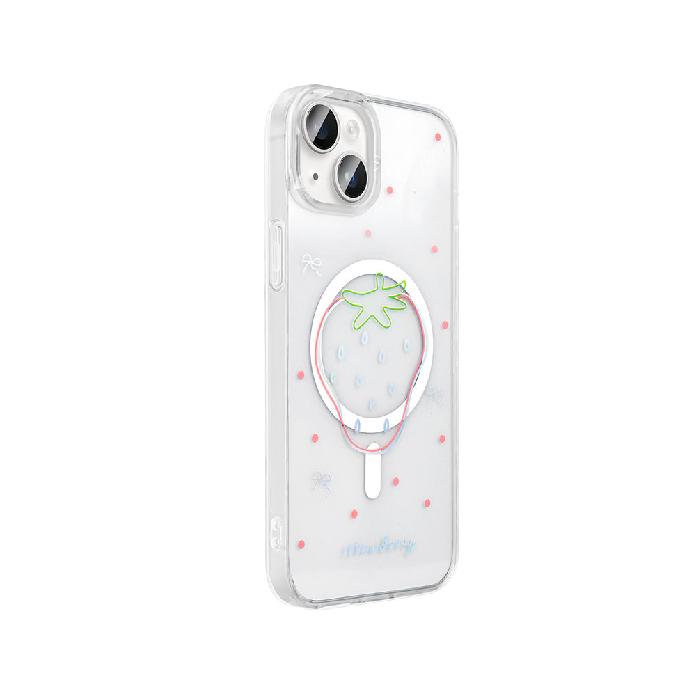 Apple iPhone 13 Kılıf M-Safe Şarj Özellikli Şeffaf Zore Folk Sert Kapak