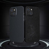 Apple iPhone 13 Kılıf M-safe Özellikli Karbon Fiber Benks Essential Kevlar Kapak