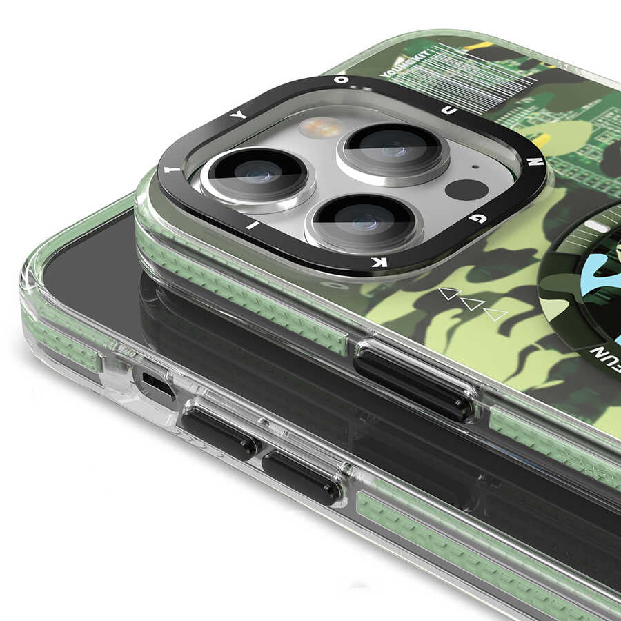 Apple iPhone 13 Kılıf M-safe Şarj Özellikli YoungKit Kamuflaj Serisi Kapak