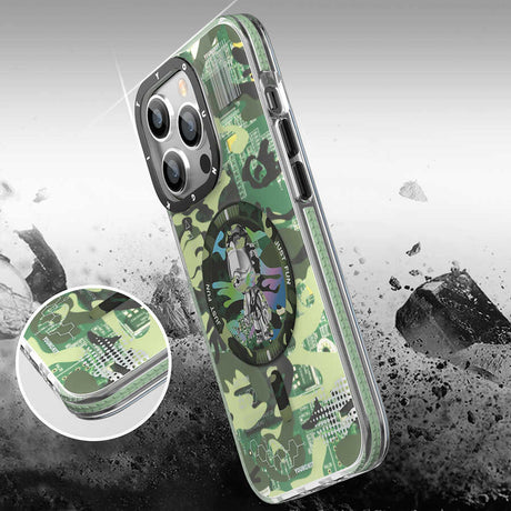 Apple iPhone 13 Kılıf M-safe Şarj Özellikli YoungKit Kamuflaj Serisi Kapak