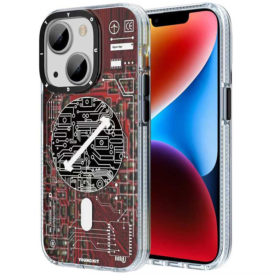 Apple iPhone 13 Kılıf M-safe Şarj Özellikli YoungKit Technology Serisi Kapak