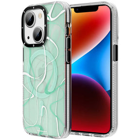 Apple iPhone 13 Kılıf M-safe Şarj Özellikli Youngkit Water-Ink Serisi Kapak