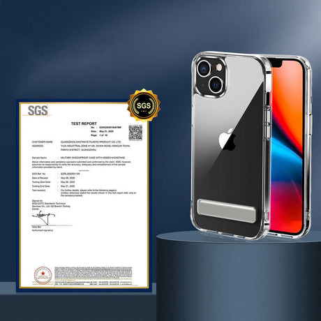 Apple iPhone 13 Kılıf Standlı Şeffaf Silikon Zore L-Stand Kapak