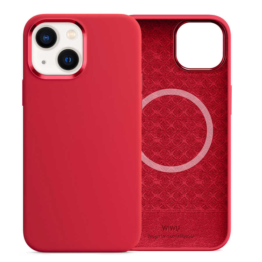 Apple iPhone 13 Kılıf Wiwu M-safe Magnetic Silikon Kapak
