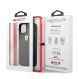 Apple iPhone 13 Mini Kılıf Ferrari Orjinal Lisanlı Klasik Metal Logolu Karbon Dizayn Kapak