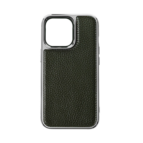 Apple iPhone 13 Mini Kılıf Wiwu Genuine Leather Silver Calfskin Orjinal Deri Kapak