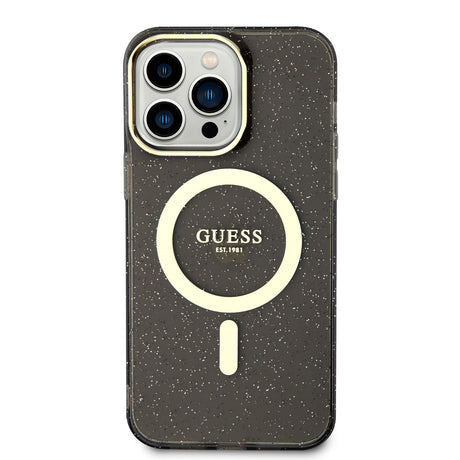 Apple iPhone 13 Pro Kılıf GUESS M-safe Şarj Özellikli Glitter Kapak