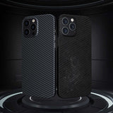 Apple iPhone 13 Pro Kılıf M-safe Özellikli Karbon Fiber Benks Essential Kevlar Kapak