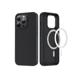 Apple iPhone 13 Pro Kılıf M-safe Özellikli Karbon Fiber Benks Essential Kevlar Kapak
