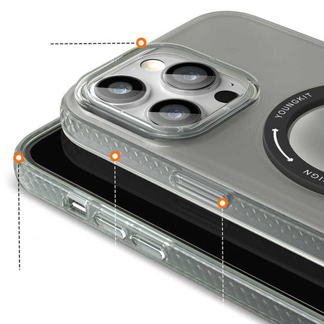 Apple iPhone 13 Pro Kılıf M-safe Şarj Özellikli Youngkit Rock Serisi Kapak