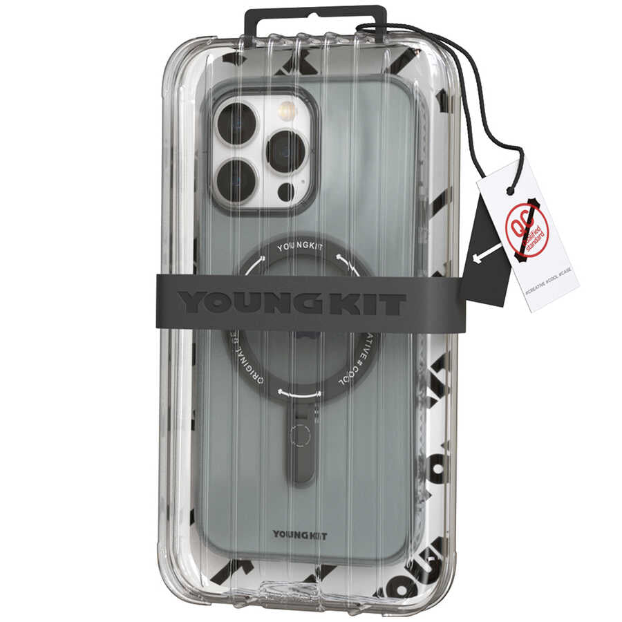 Apple iPhone 13 Pro Kılıf M-safe Şarj Özellikli Youngkit Rock Serisi Kapak