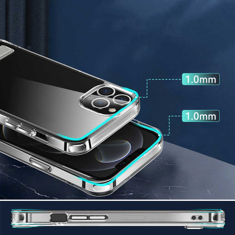 Apple iPhone 13 Pro Kılıf Standlı Şeffaf Silikon Zore L-Stand Kapak