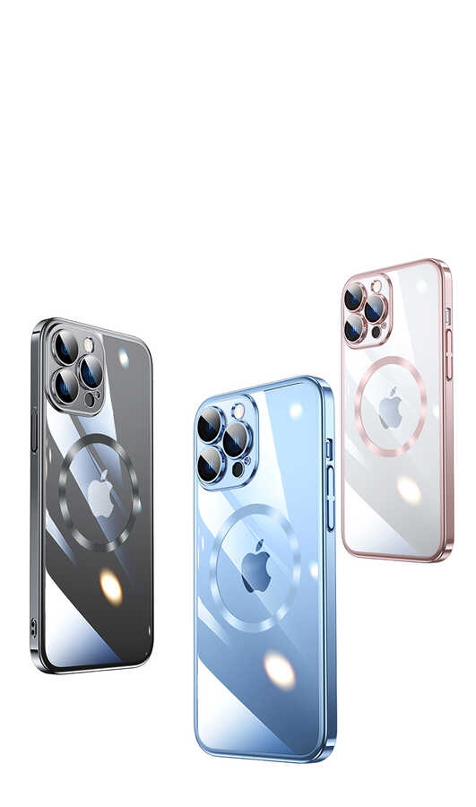 Apple iPhone 13 Pro Kılıf Wireless Şarj Özellikli Sert PC Zore Riksos M-safe Kapak